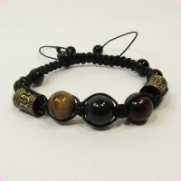 Браслет Шамбала на котоновом шнуре - три глаза