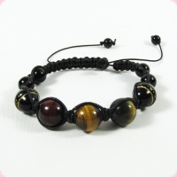 Браслет Шамбала на котоновом шнуре - три глаза