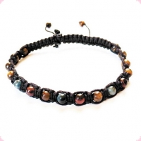 Браслет Шамбала тигровый глаз.бычий глаз.соколиный глаз