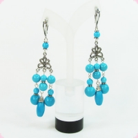 Серьги туркенит (хаолит) на коннекторах