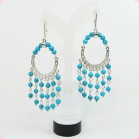 Серьги туркенит - хаолит на коннекторах