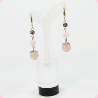 Серьги из розового кварца