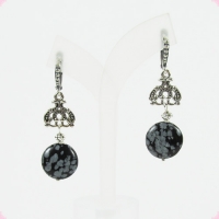 Серьги из обсидиана