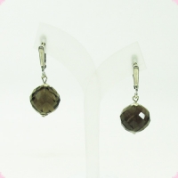Серьги из дымчатого кварца огранка