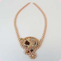 Бусы - Яшма жгут из чешского бисера