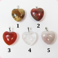 Подвеска сердце (Розовый кварц, горный хрусталь, сердолик, яшма)