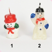 Свеча  с самоцветом. Снеговик.