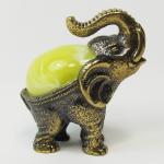 УВЕЛИЧИТЬ Слоник - фигурка из бронзы с камнем янтарь - 3. САМОЕ БОЛЬШОЕ ФОТО