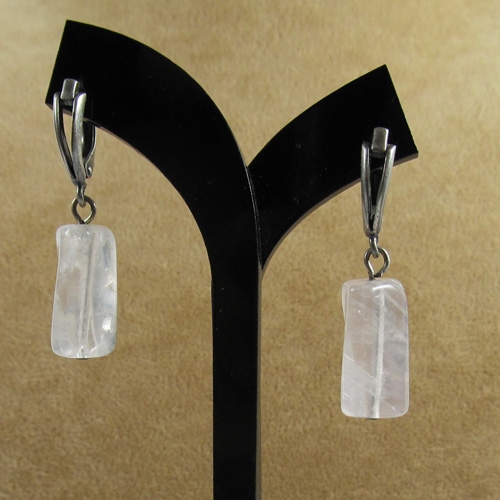 Серьги из розового кварца - 1