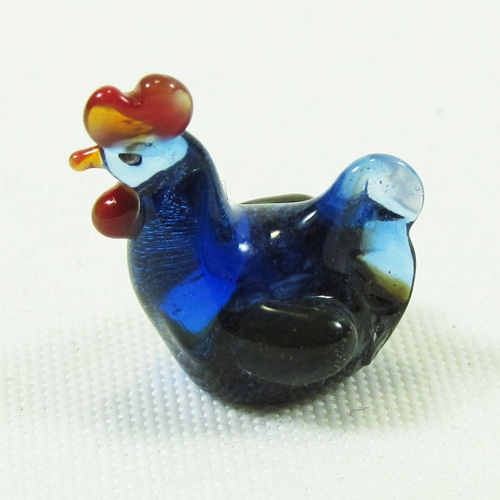 Фигурка из стекла - Курочка синяя - 1