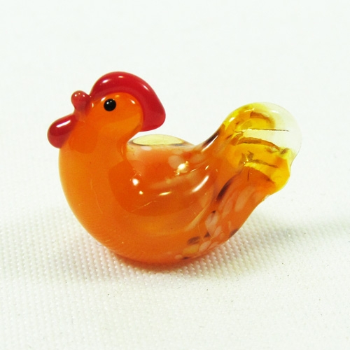 Фигурка из стекла - Курочка оранжевая - 1