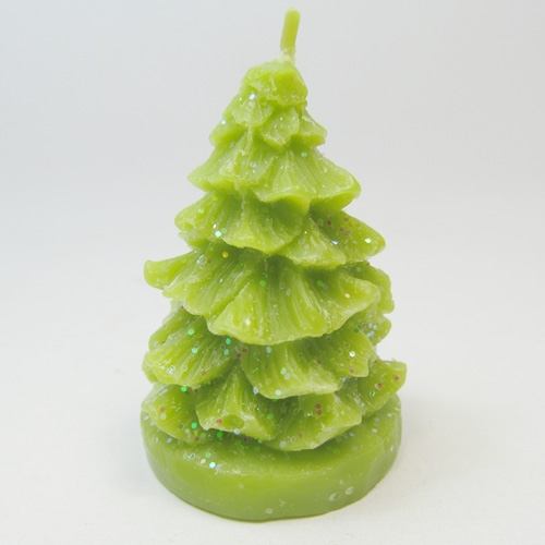 Свеча  ручной  работы  с самоцветом. Елочка. - 1