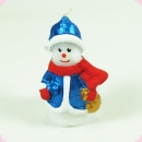 Свеча   ручной  работы  с самоцветом. Снеговик.